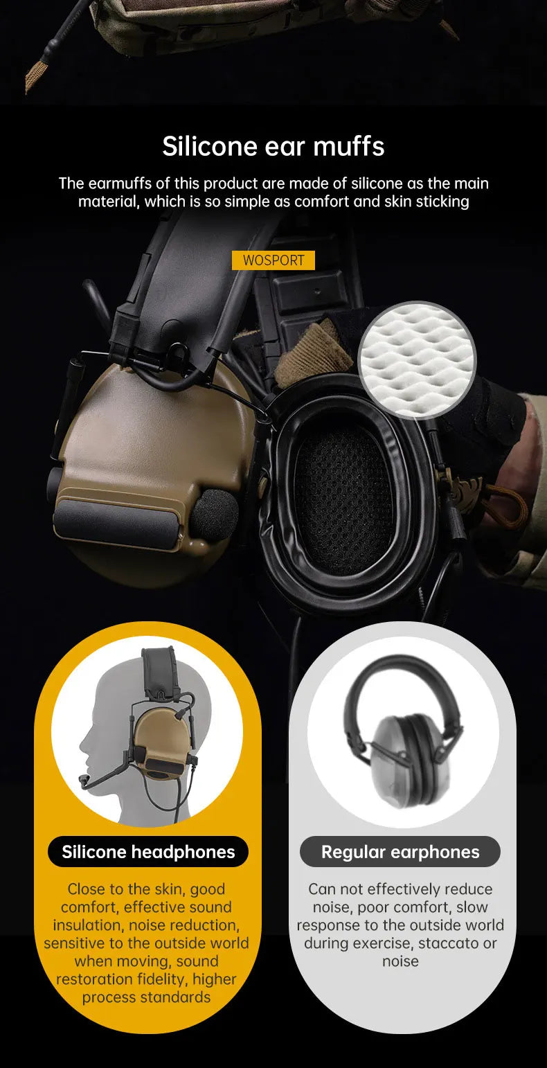 Wearing Headphone C5 Tactical Headset Pickup and Noise Reduction Outdoor Communication Equipment Anti Noise Earphones