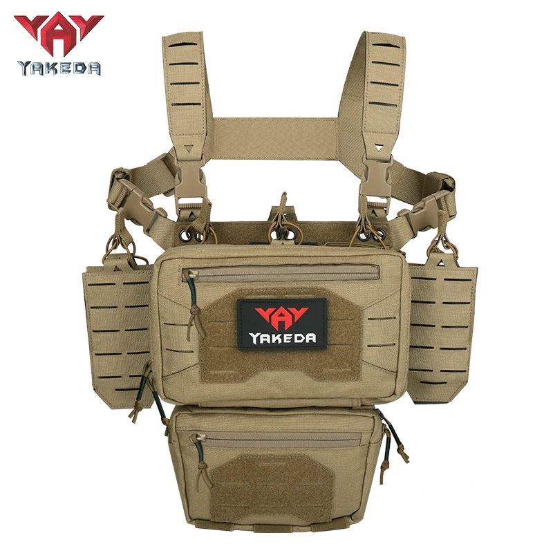 YAKEDA Tactical Outdoor Vest with Quick Release and PALS Molle System 1000D Nylon