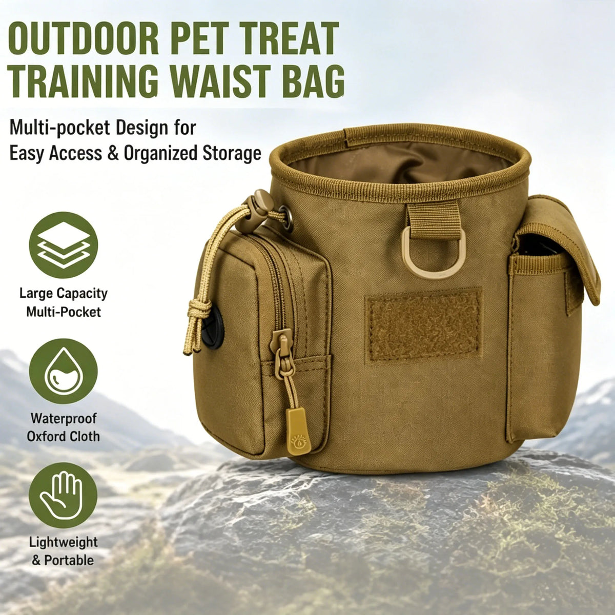 Outdoor Sports Package Pet Snack Waist Bag Waterproof Nylon Slingshot Bag Multifunctional Storage Waist Bag Hunting Accessories