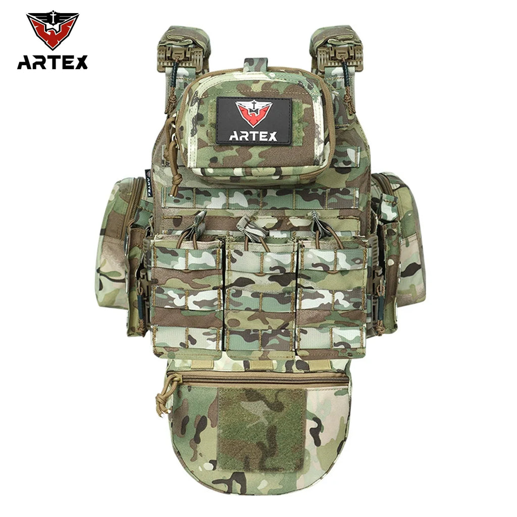 Waist and shoulder quick release buckle expansion bag size, large vest with breathable mesh on the inside, hunting vest