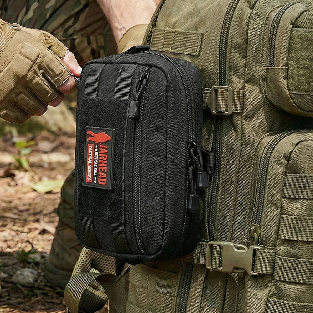 Tactical MOLLE EDC Pouch 600D Nylon Waist Pack EMT Utility Tool Pouches Organizer Bag for Outdoor Hiking Camping Hunting Travel