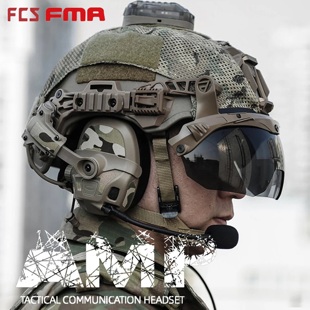 2026 New Full Digital Dual DPS FCS-Tactical FMA AMP Tactical Headset Communication with V20/V60 PTT Accessory