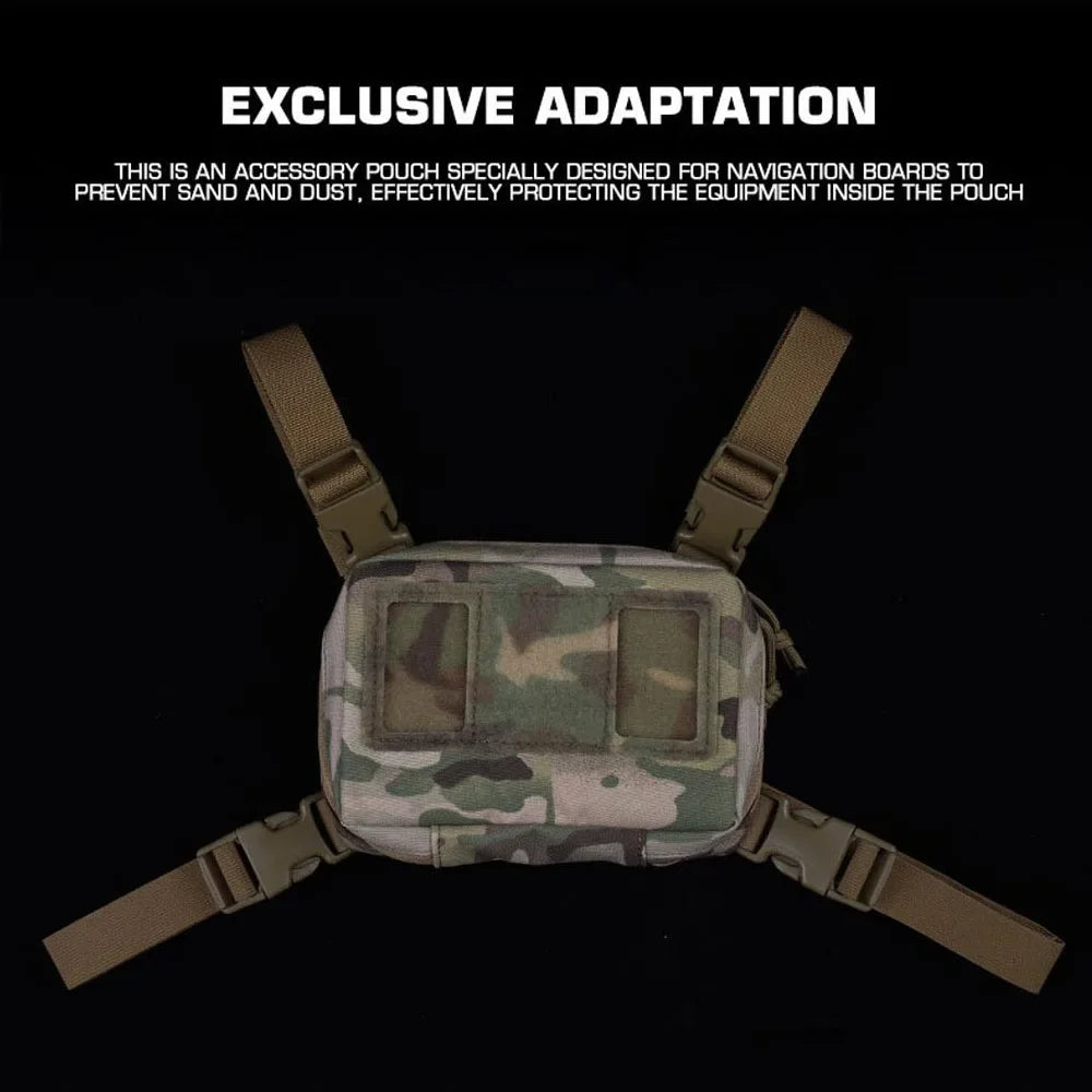 Molle Pouch Phone Folding Navigation Board Organizer Double Zipper Outdoor Hunting Airsoft Dustproof Mobile Phone Protective Bag
