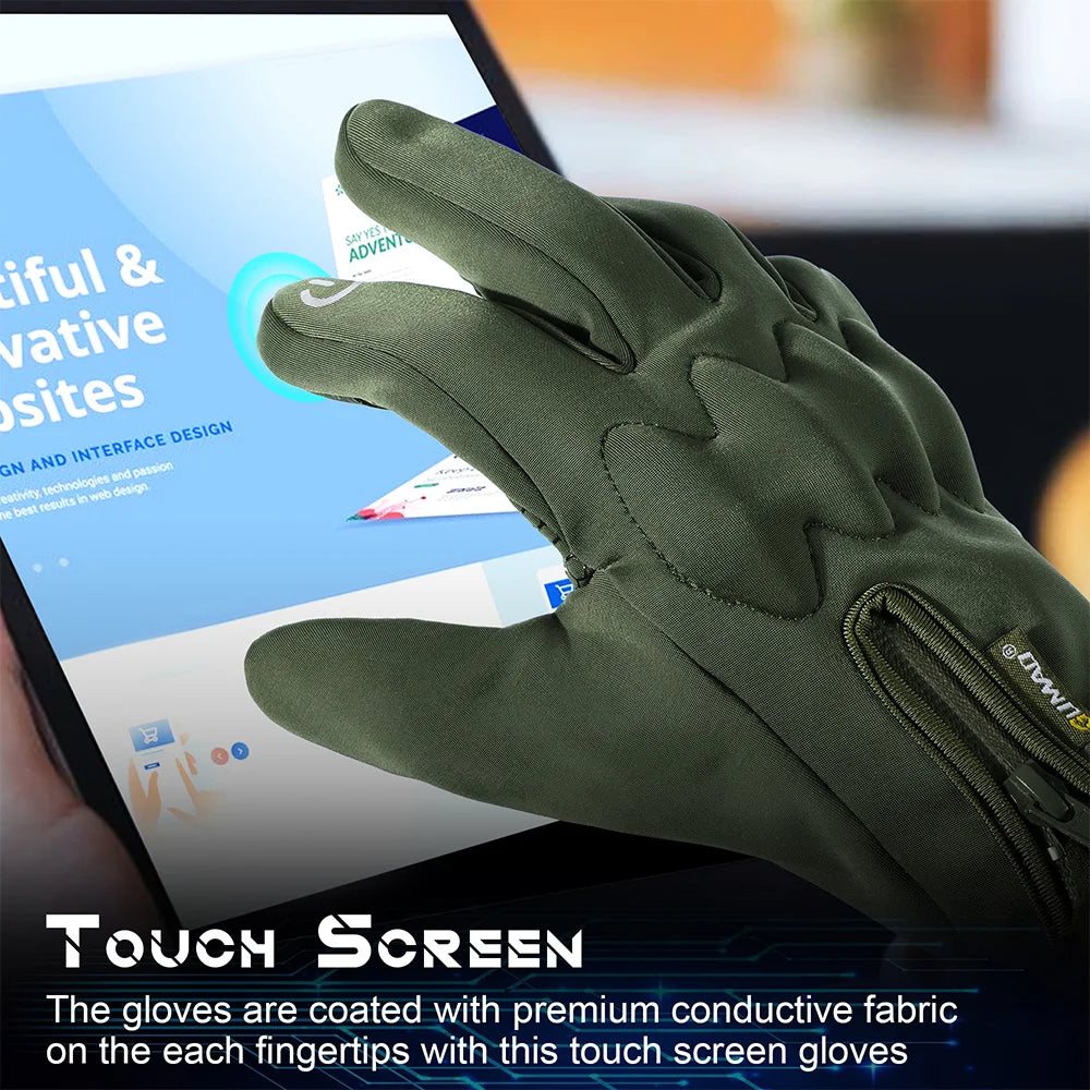 Winter Thermal Gloves Fleece Touch Screen Windproof Sport Outdoor Skiing Hiking Camping Hunting Cycling Non-slip Protective Gear