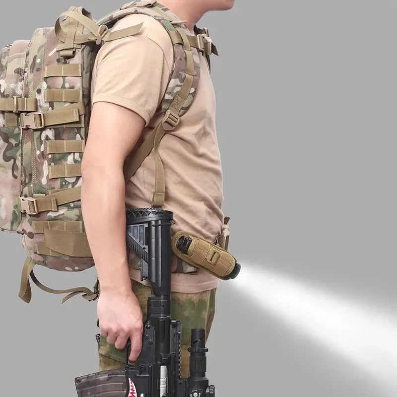 Flashlight bag 360 degree rotatable flashlight case outdoor hunting nylon waist bag flashlight bag leather case flashlight case