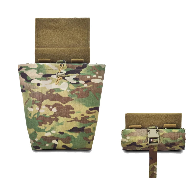 Tactical Foldable Pouch Airsoft Multicam EDC Molle Dump Pouch Hanging Recycling Extended Storage Abdominal Bag