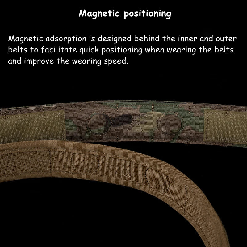 Airsoft Battle Belt Outdoor CS Training Tactical Belts MOLLE System Magnetic 2 in 1 Waist Belt Hunting Gear Accessories
