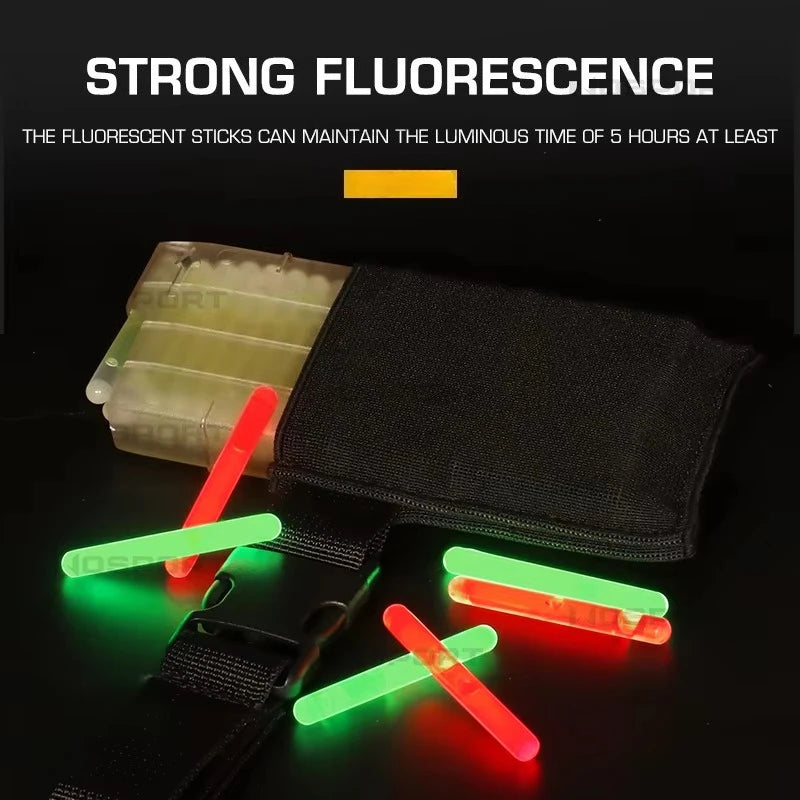 Tactical Marking Light Dispenser Belt Mounted Fluorescent Label Glow Lighting Signal Sticks Elastic Pouch Hunting Accessories