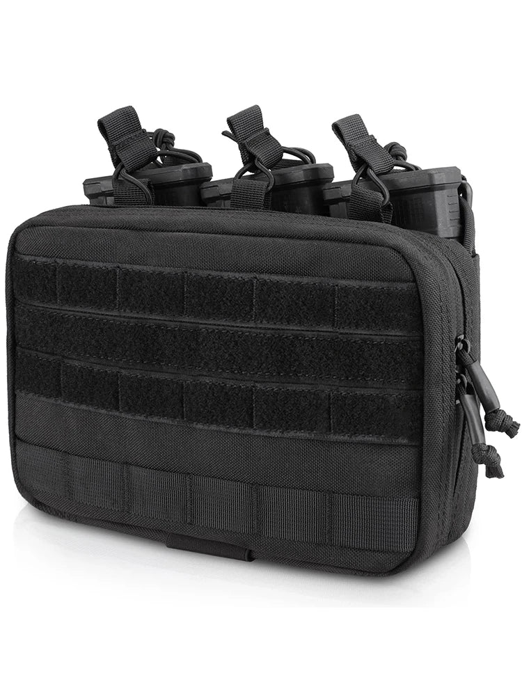 Triple Mag Admin Pouch Tactical Magazine Pouch Molle Utility EDC Organizer Detachable Inner Pocket Mag Holder for M4 M16 5.56mm