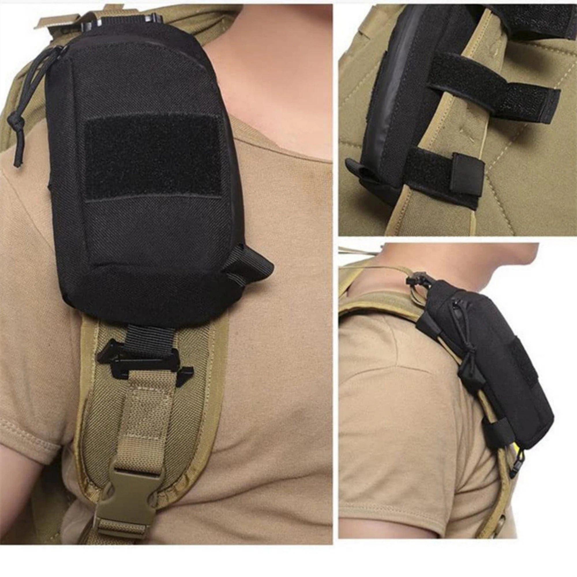 Tactical Molle Bag Backpack Shoulder Strap Accessory Pouch, Multifunctional EDC Tool Pockets Small Compact Pouchs