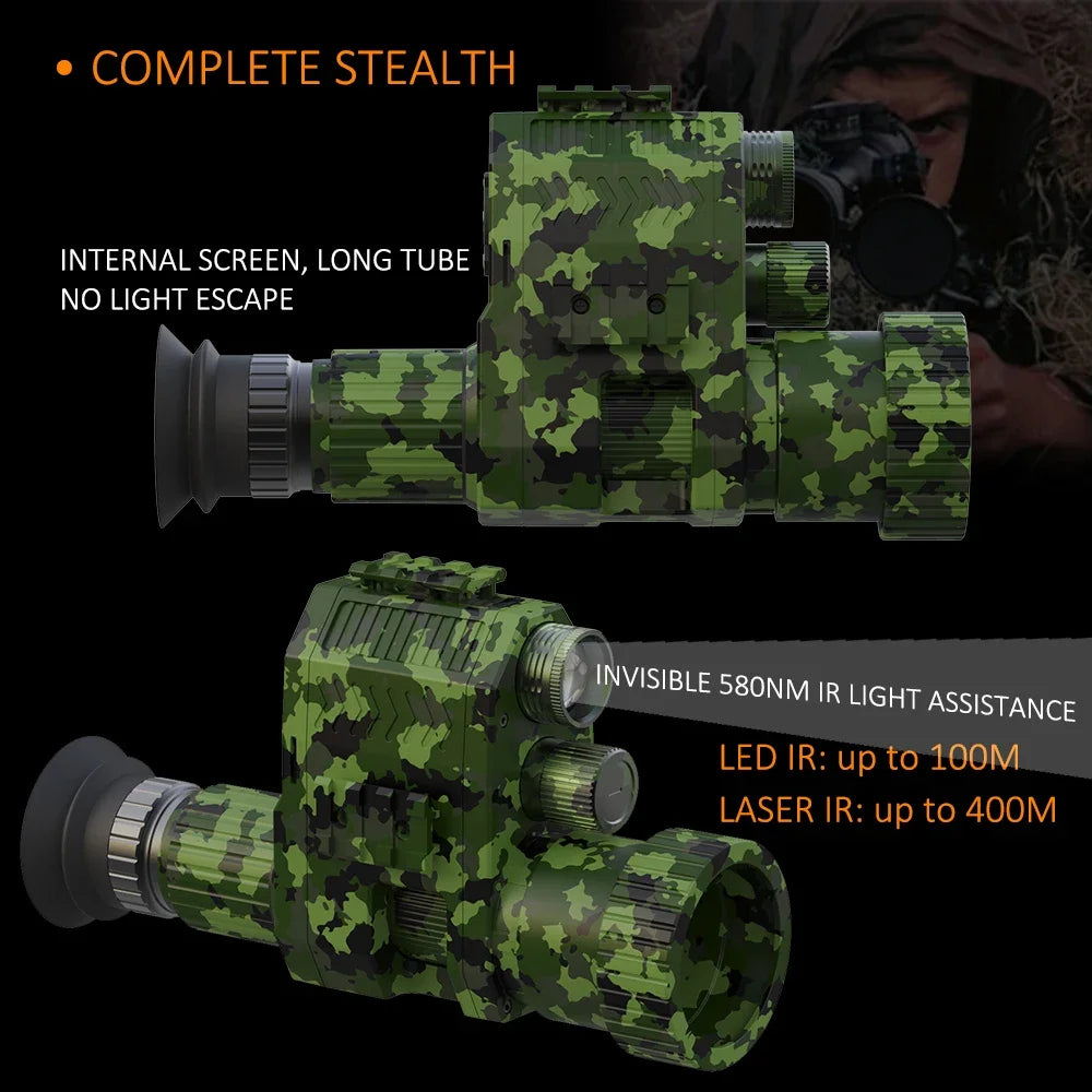 Megaorei 4B NK007 Plus 1080P Tactical Night Vision Scope Attachment Hunting IR Camera with HD OLED Screen & Ajustable Crosshairs