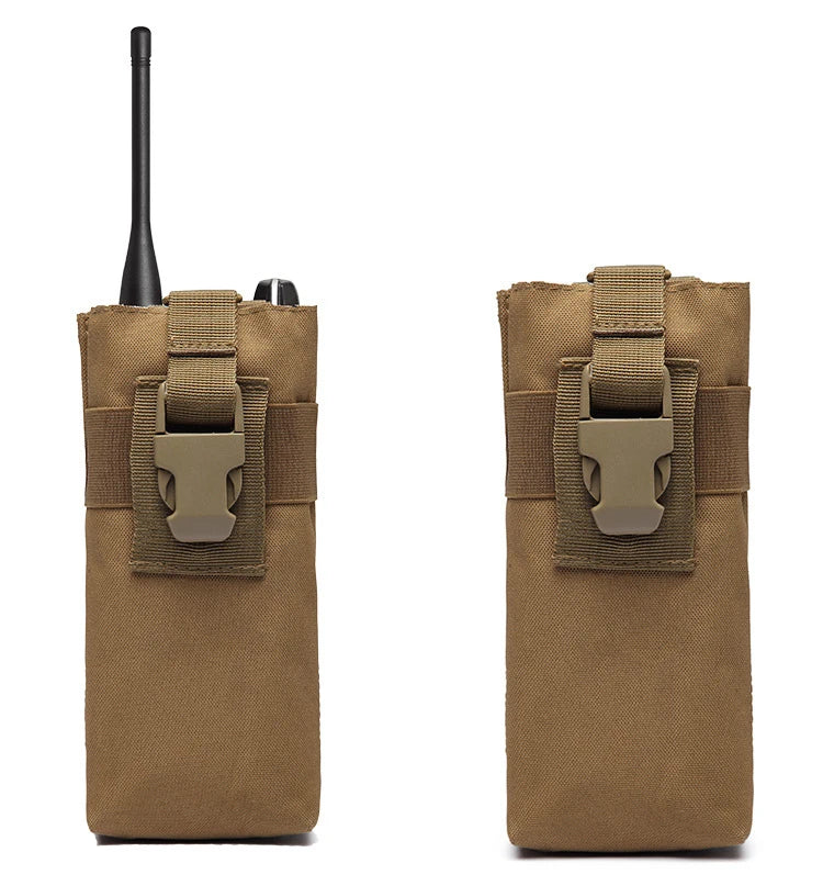 Portable Molle Walkie Talkie Bag Tactical Radio Holder Outdoor Nylon Water Bottle Pouch for Camping Hiking