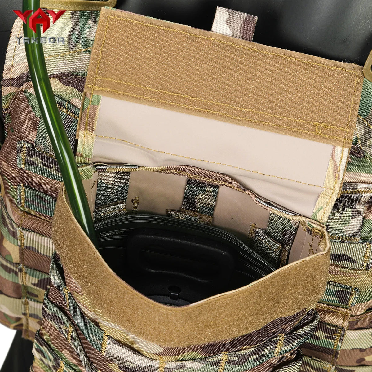 YAKEDA multifunctional hunting vest (including 1.5-liter water bag) with multiple accessory packs MOLLE webbing system