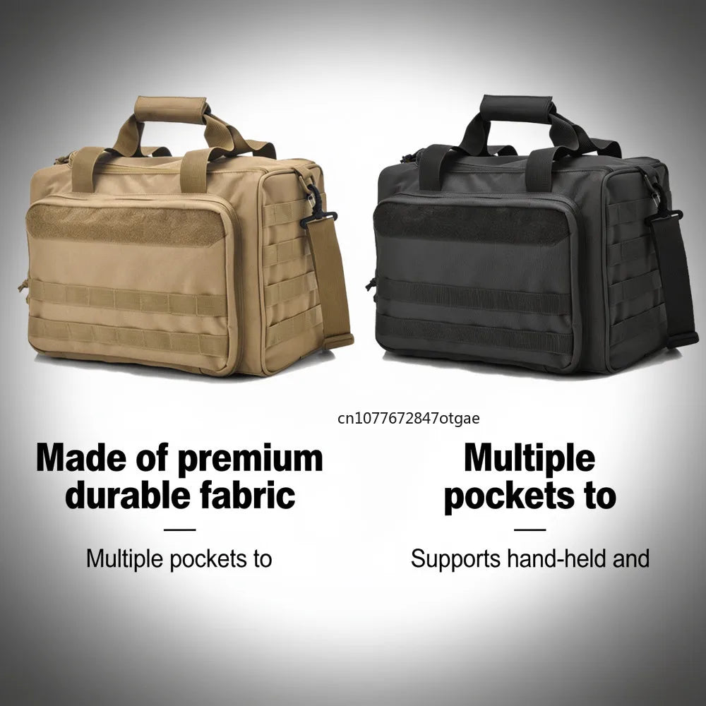 Gun Range Storage Bag Outdoor Hunting Accessory Nylon Gun Tactical Case Bags Pistol Tool Shoulder Pack Sniper Black