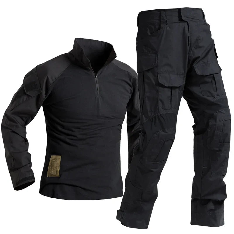 Man Hunting Clothing Sets Tactical Uniforms BDU  Hiking Suit Camouflage Long Sleeve T-shirts Cargo Work Pants
