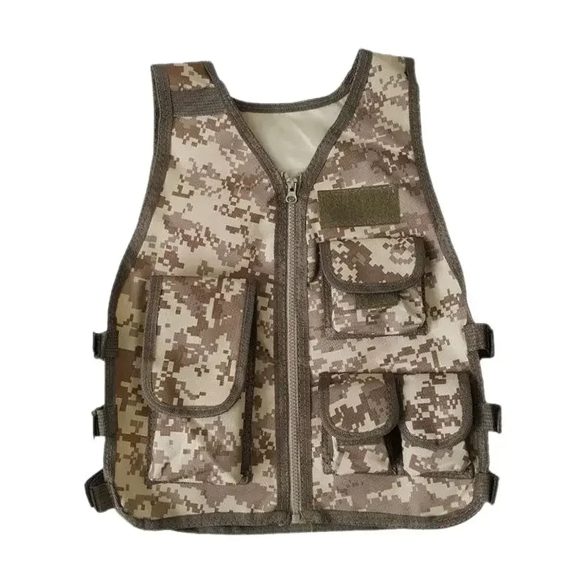 Tactical Kids Camouflage Sniper Vest Children Hunting Clothes Boy Girl Woodland Ghillie Suit Army Jungle Combat Clothing