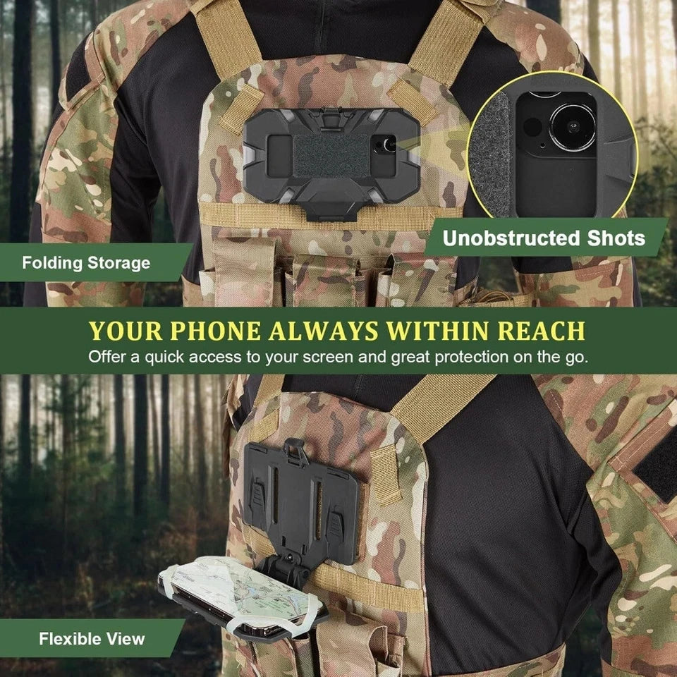 Tactical MOLLE Phone Holder, Folding Navigation Board, Cellphone Hold Gear, Airsoft Hunting Vest Accessories