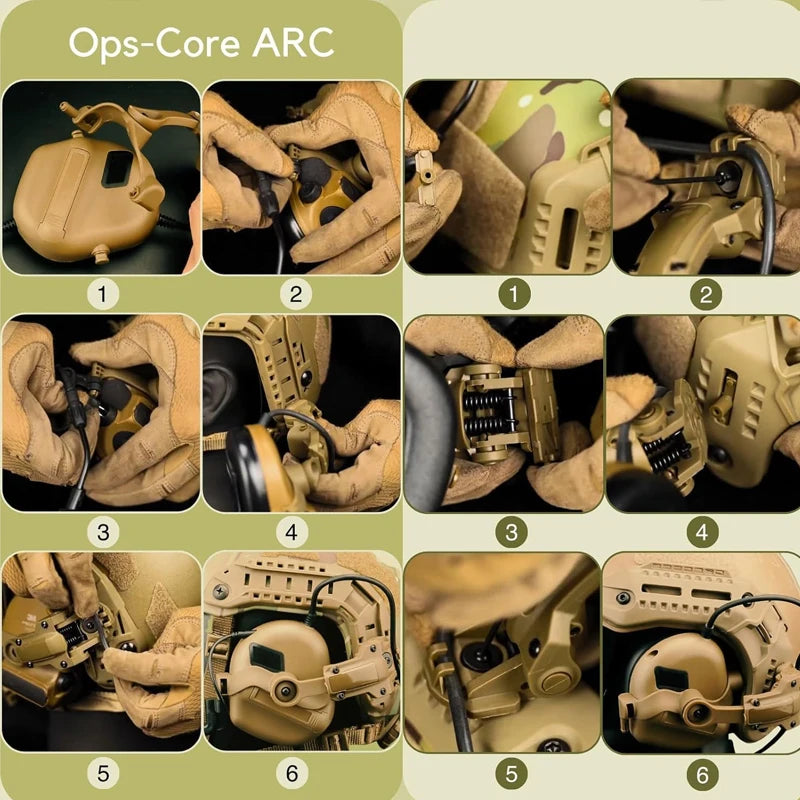 Shooting Headset Bracket Rail Mount Kit ARC Helmet Rail Adapter for OPS Core ARC and Team Wendy