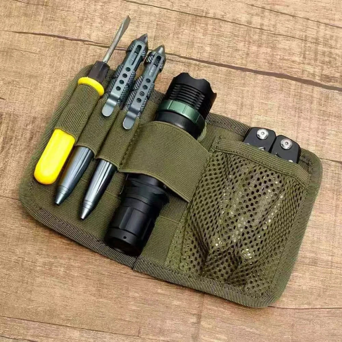 Tactical Adhesive Board Modular Hook Loop Panel EDC Divided Mesh Bag Magic Hook Backboard Adhesive Backpack Hunting Equipment