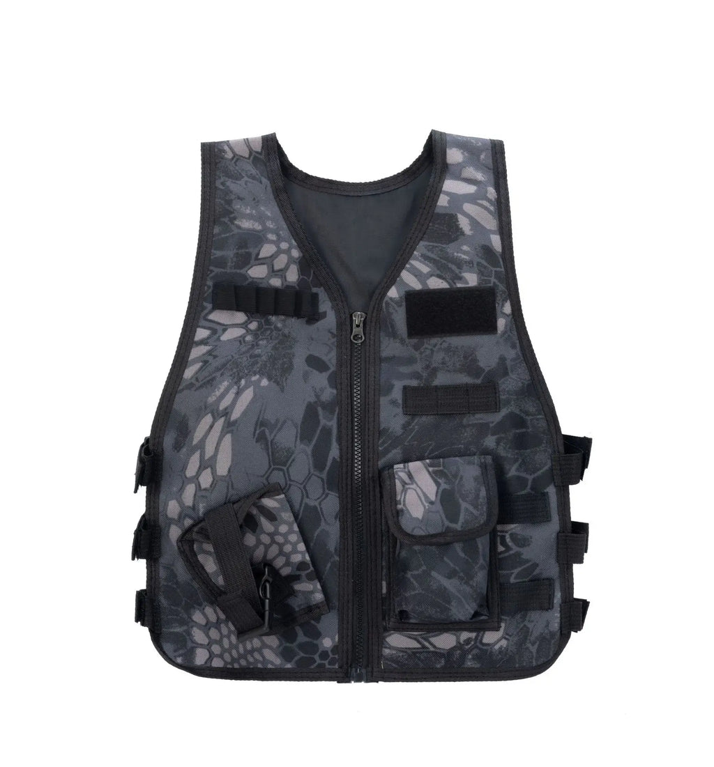 Fans Outdoor Children Vest Tactical Boy Girl Camouflage CS Game Vest Kids Hunting Cosplay Fishing Multi Pocket Quick Dry Clothes
