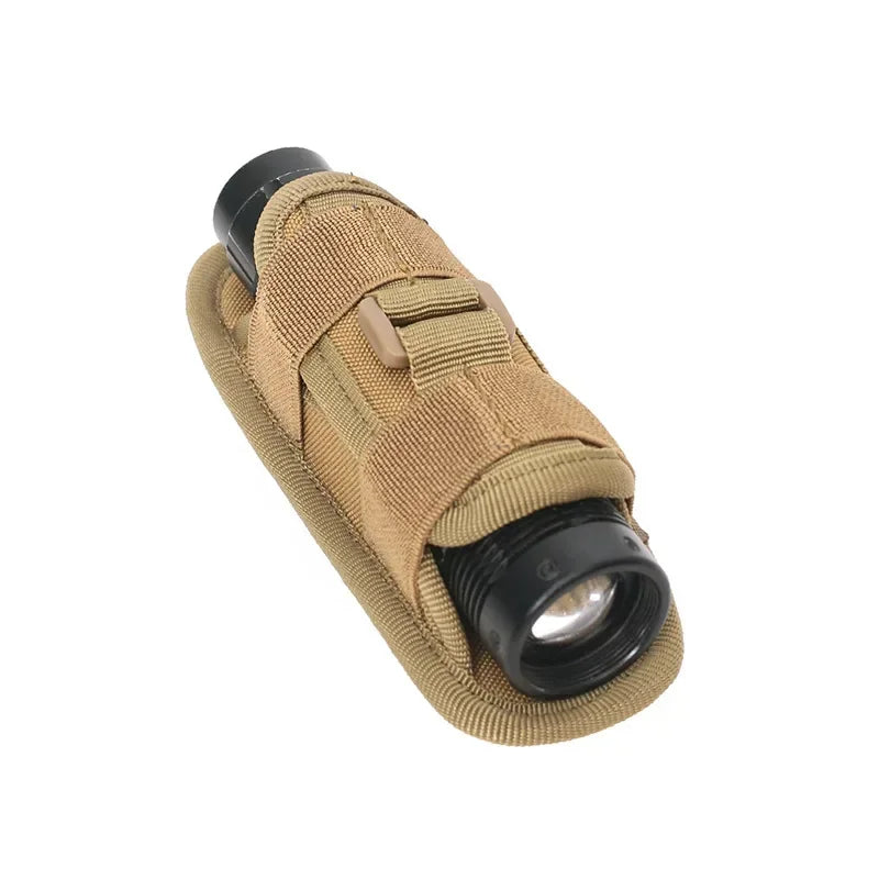 Molle flashlight bag, 360 degree rotatable flashlight cover, hunting lighting accessories, survival kit