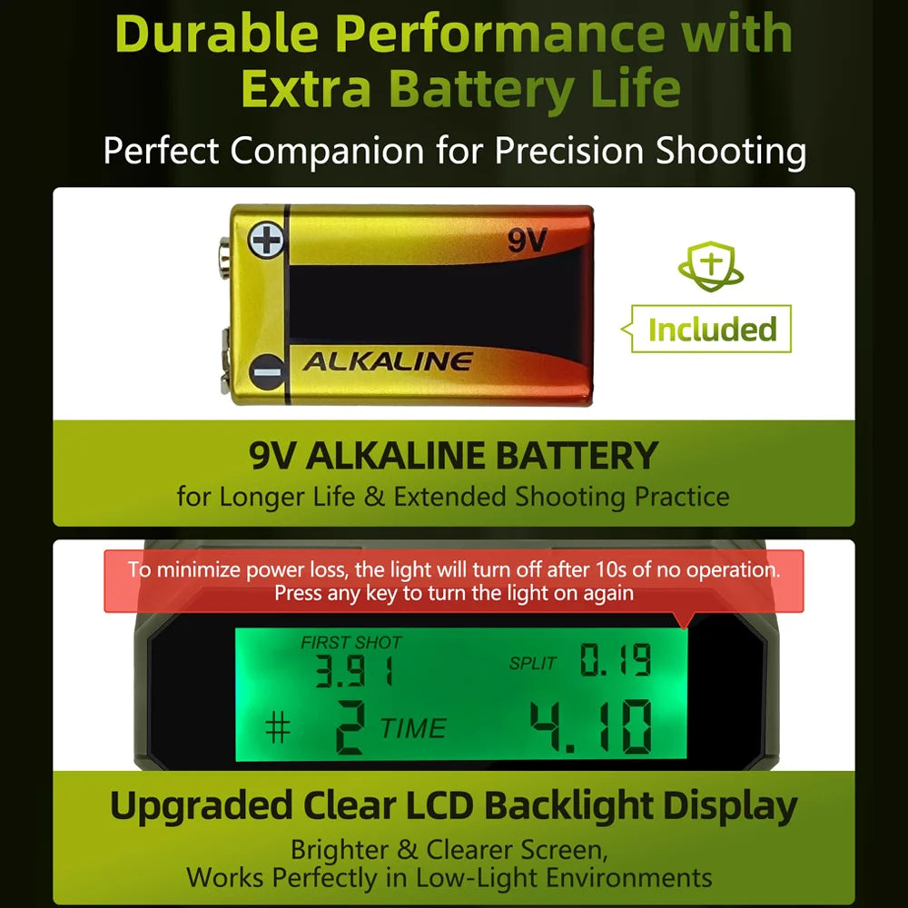 HOCAZORHigh Sensitivity Acoustic Trigger Timer LCD Designed for Use with Hearing Protection (Ear Muffs) Gunfire/Explosion Sound