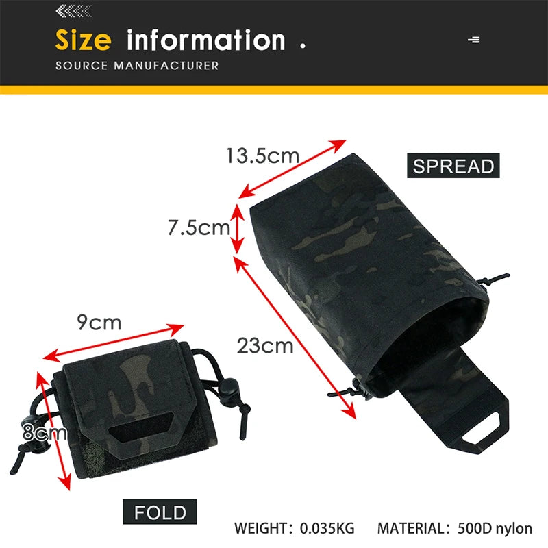 Molle Tactical Foldable Recycling Bag Dump Pouch MOLLE Drop Pouch durable Mini Magazine Utility Pouch