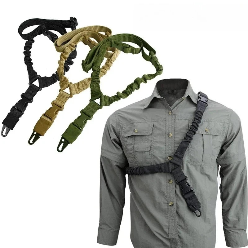 1× Outdoor Tactical Harness Single Point CS Gun Rope Diagonal Anti Slip Safety Rope Tactical Belt for Hunting Sports Accessories