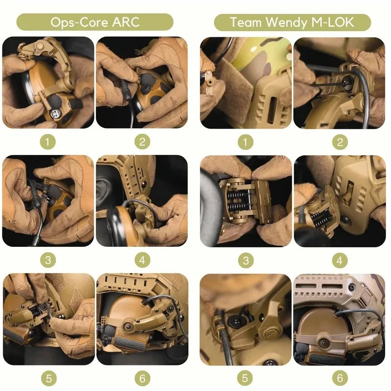 Tactical Helmet OPS CORE ARC/Wendy M-LOK Rail Adapter Helmet Mount is Suitable for Tactical COMTAC II III Shooting Headset