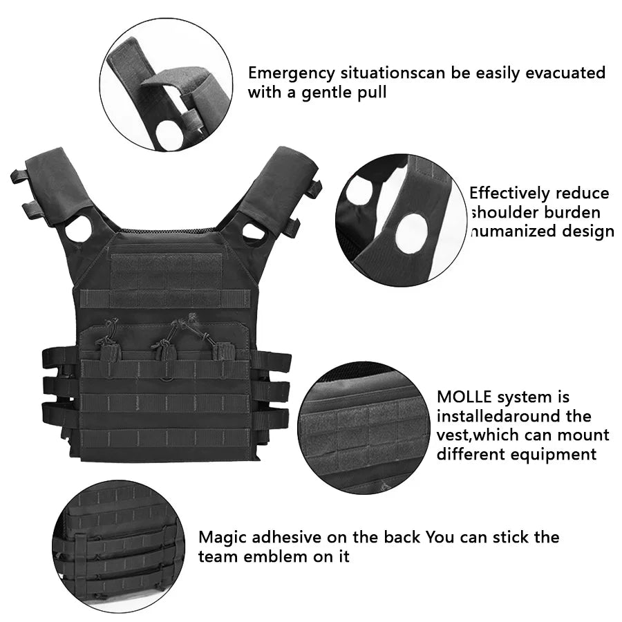 Ultra lightweight JPC structure | MOLLE global expansion | MOLLE+Magic Sticky dual system outdoor training vest