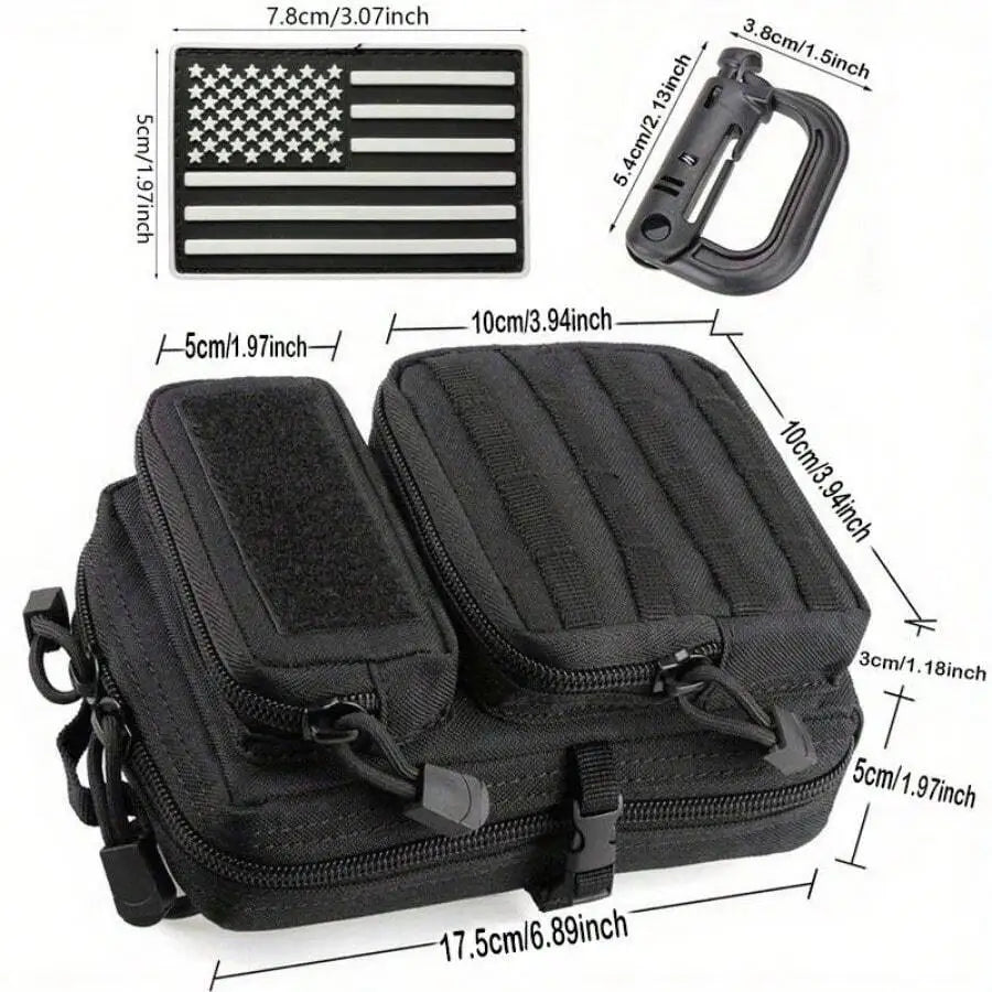 Tactical Molle Zippered Pouch EDC Waist Pack Medical IFAK Small Tool Bag for Hunting Hiking Fishing