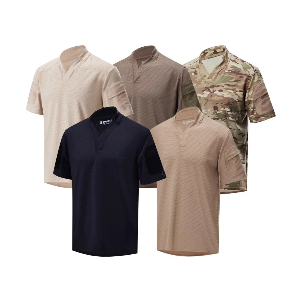 Shekkingear Velocity Style BOSS Short Sleeve Rugby Shirt Quick Drying Tactical T-shirt Short Sleeves