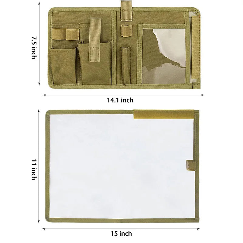 Map Case, Tactical Notebook, Multifunctional Water-Resistant Map Case for Military Hiking, Tactical, Outdoor Activities