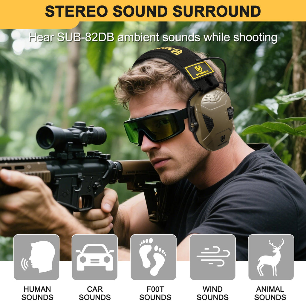 Tactical Electronic Shooting Earmuff  Protection Electronic Anti-noise Headset Sound Amplification Hunting Hearing Protector