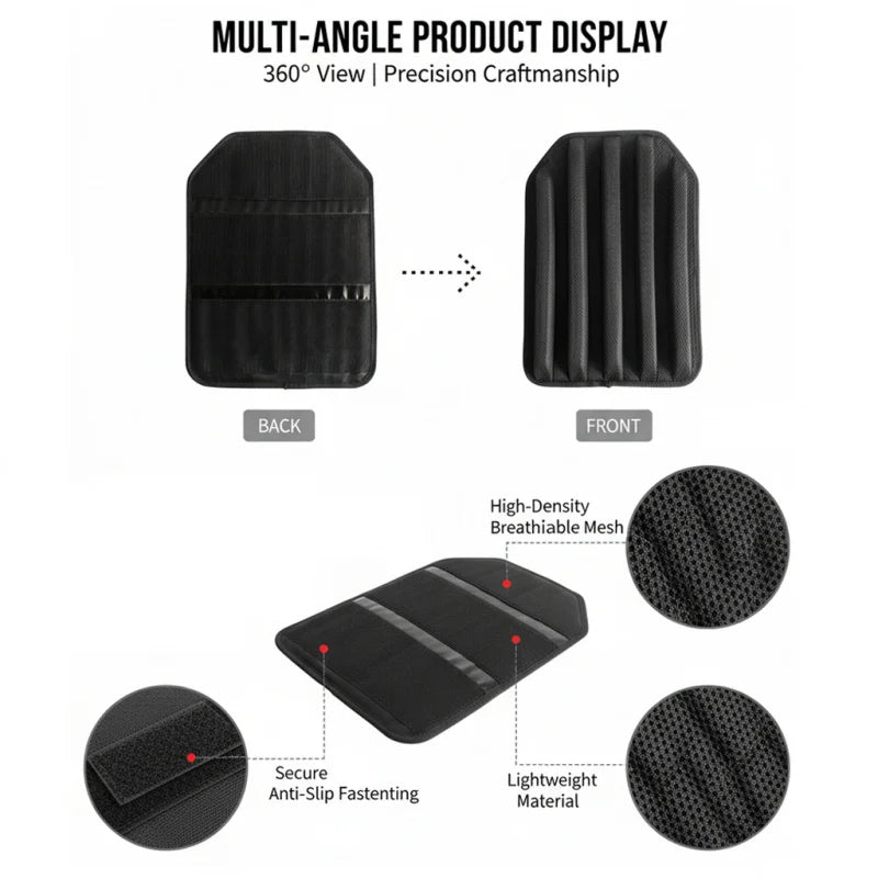 Tactical Ventilated Inner Liner Pad - High-Density EVA, Shock Absorption, Breathable Mesh, Adjustable & Removable for Airflow