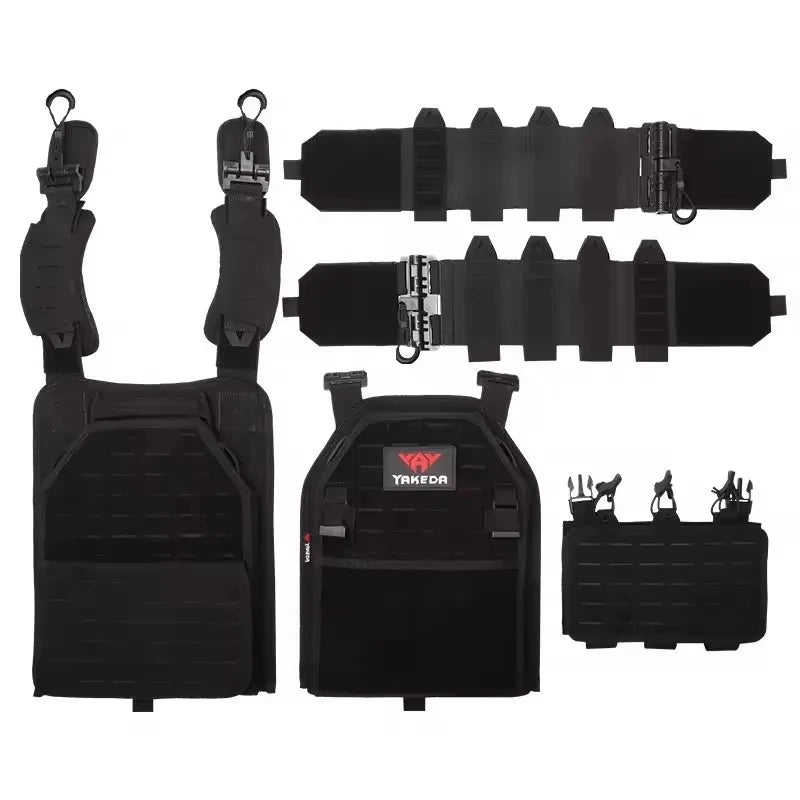 YAKEDA Tactical Vest 6094 Fast detachable light laser cut outdoor hunting black gear carry vest of high quality 1000d  nylon