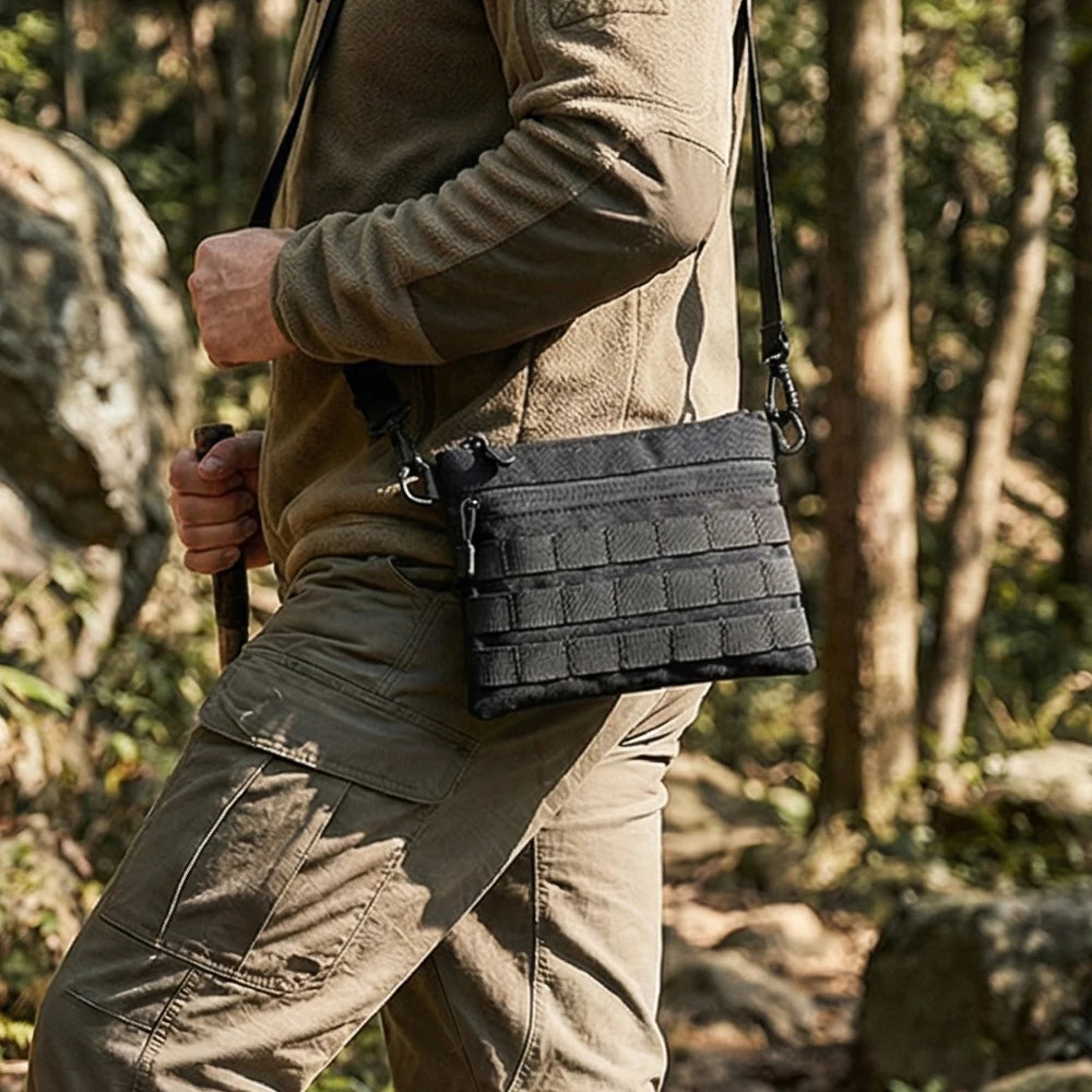 Tactical MOLLE Crossbody Bag Portable 600D Nylon Chest Bag Outdoor EDC Shoulder Bag for Daily Commute Outdoor Hiking