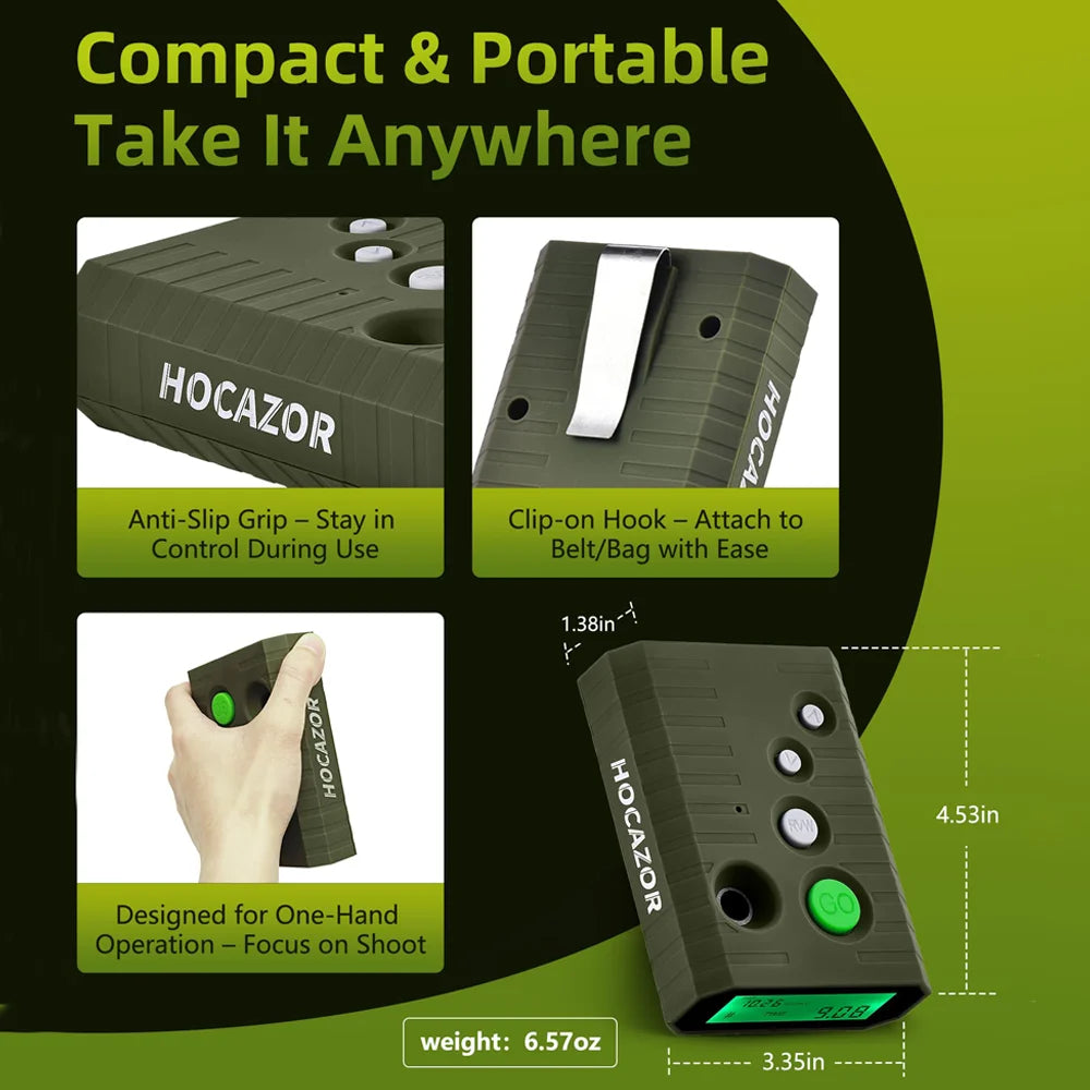 HOCAZORHigh Sensitivity Acoustic Trigger Timer LCD Designed for Use with Hearing Protection (Ear Muffs) Gunfire/Explosion Sound