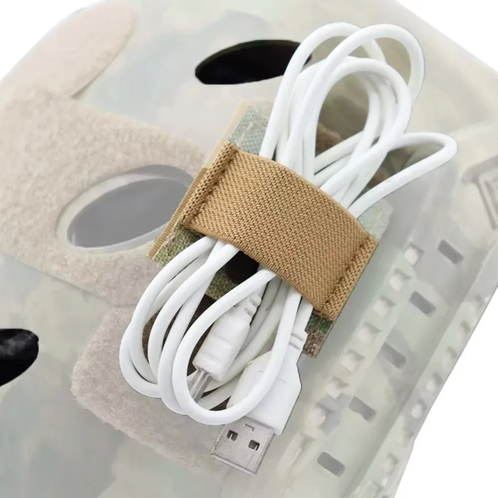 Tactical Headset Cable Organizer Strap, Elastic Wire Management Hook & Loop Tie for Helmet, Headphone, Intercom Accessories