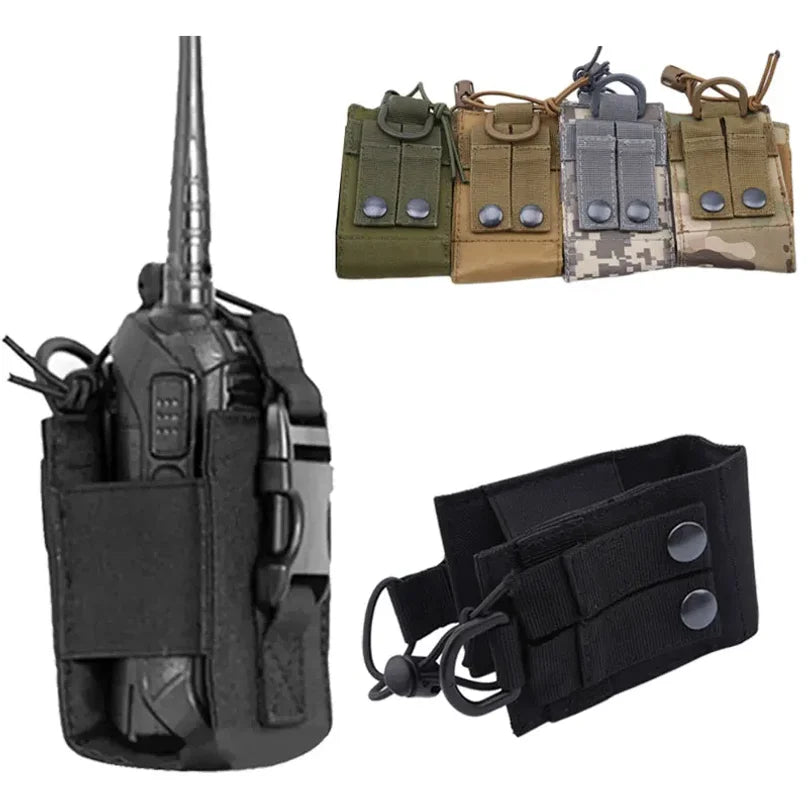 Durable Molle Radio Walkie Talkie Holder Interphone Hanging Bag Pocket For Hunting Camping Hiking Outdoor Activities Use
