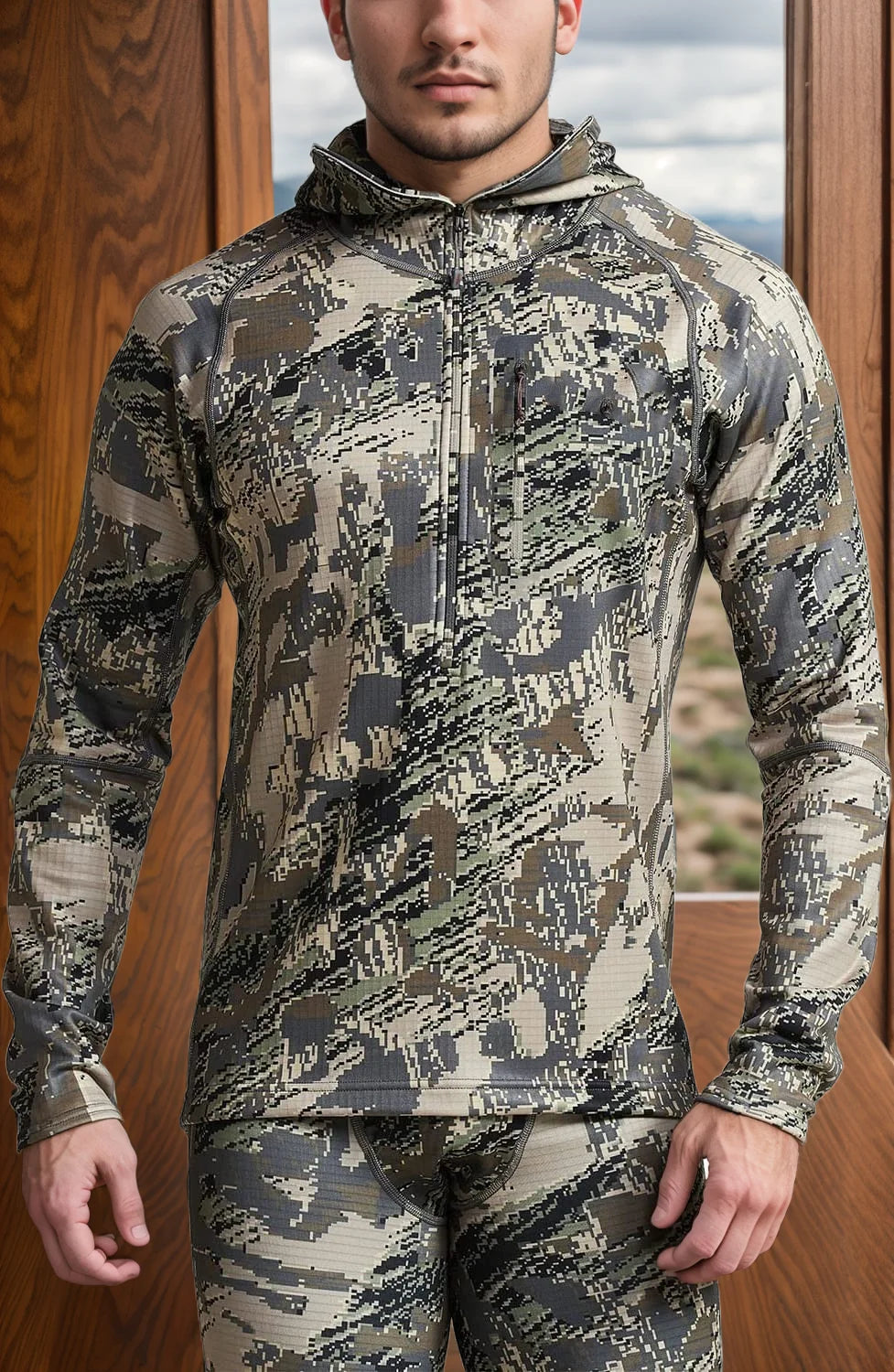 Core Heavyweight Hoodie 3M Hygroscopic Quick-Dry Polygiene Silver Ion Antibacterial Camo Hunting Hoodie