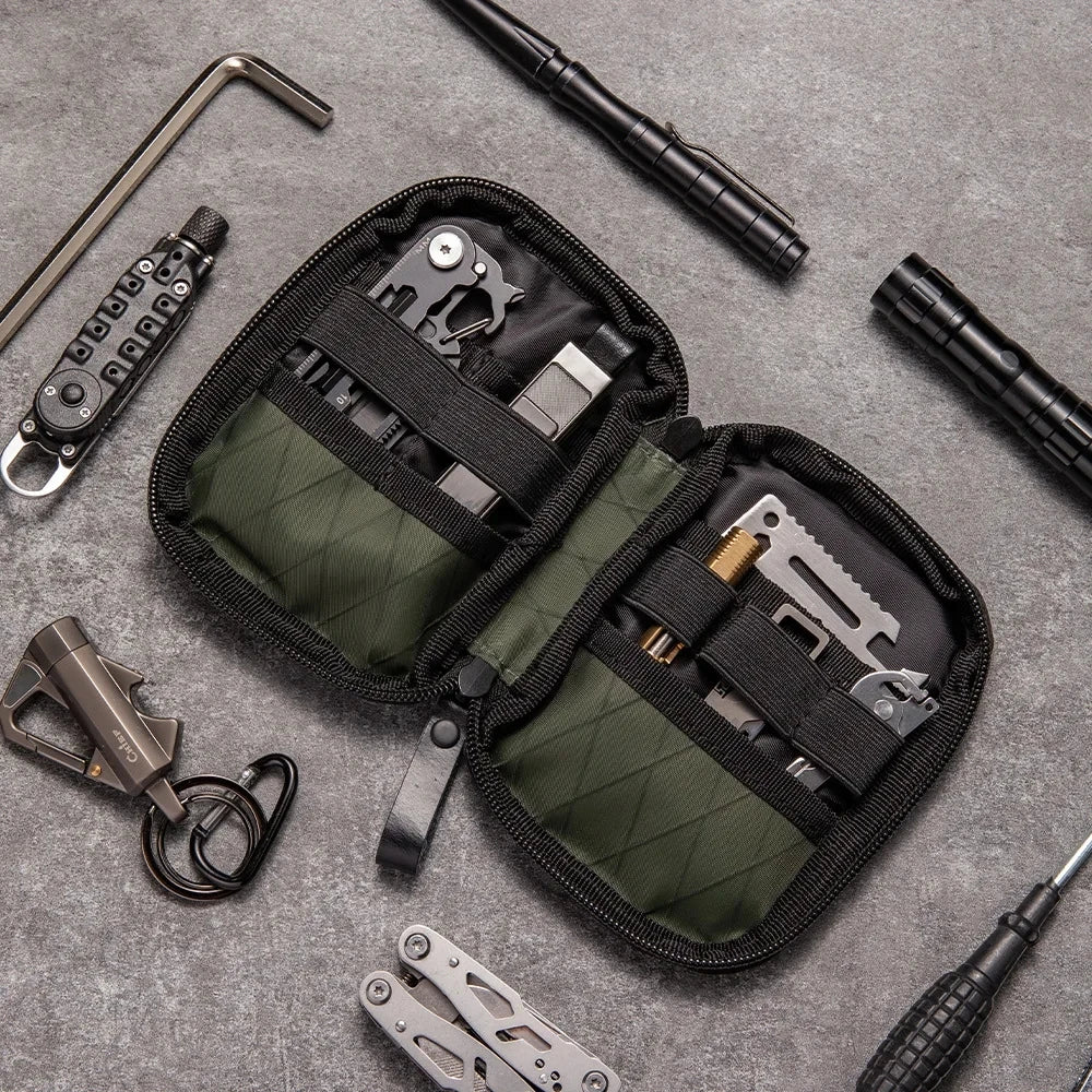 Outdoor Multi-functional EDC Tool Storage Bag, Tactical Large-capacity Card Key Storage Bag, Bicycle Waist Bag