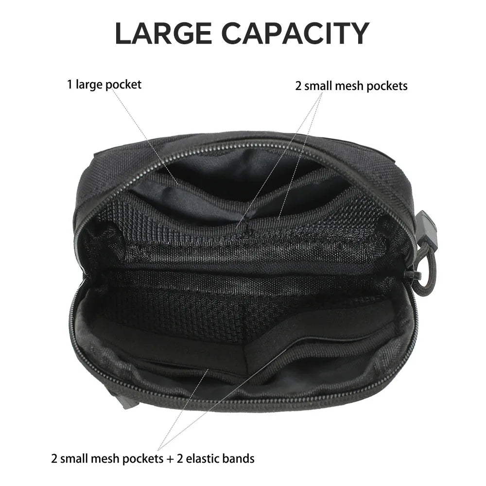 Tactical Small Molle Pouch Admin Pouch Belt Waist Bag Compact EDC Utility Gadget Gear Pouches for Hunting Camping Hiking Bag