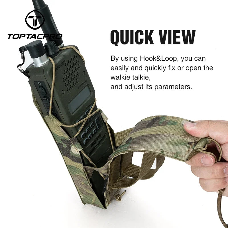 TOPTACPRO Tactical Radio Pouch For Walkie Talkie MOLLE MBITR PRC148 152 Radio Holster Tool Pouch 8533