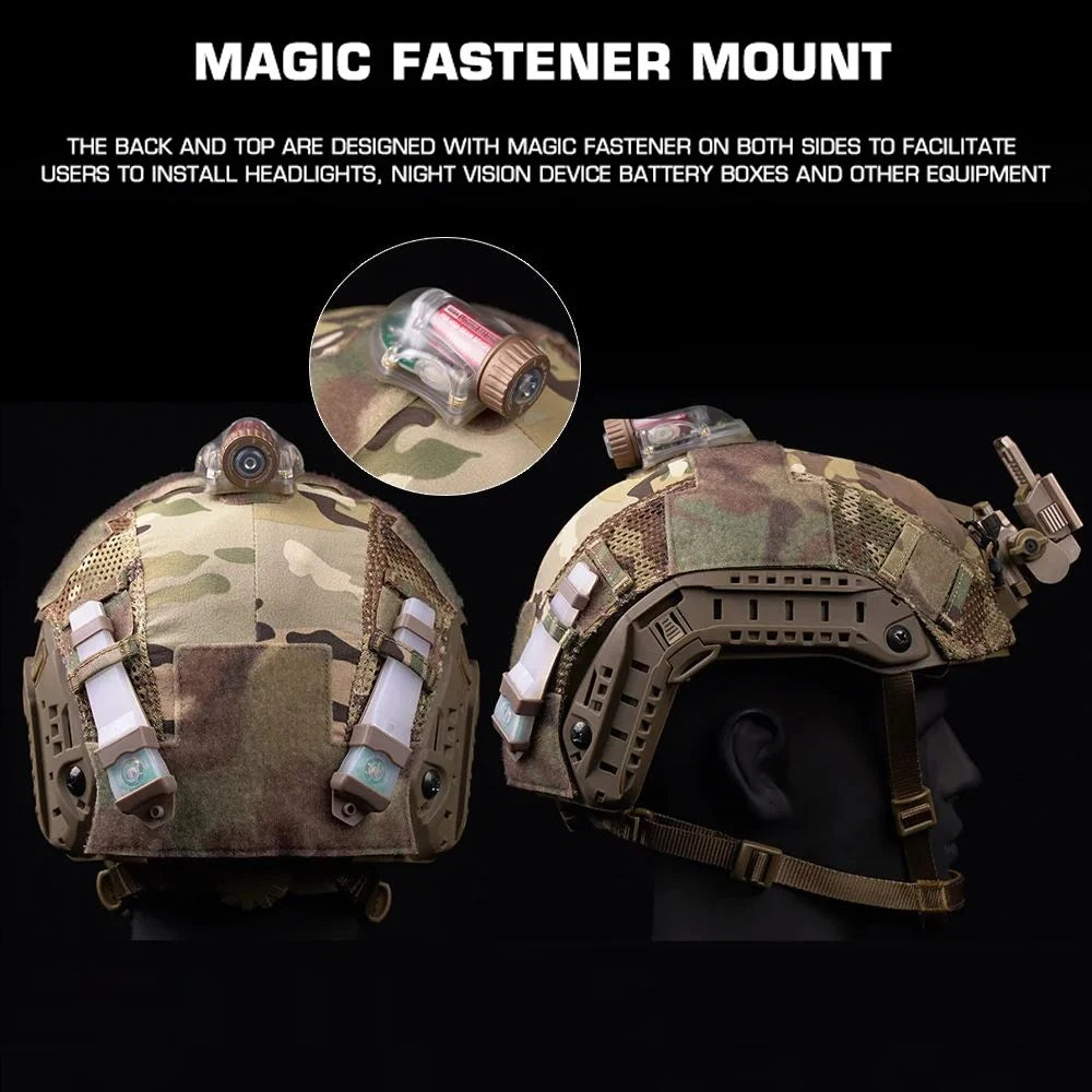 Tactical Helmet Cover Paintball Airsoft Helmet Cover for Militar MH PJ BJ OPS  camo Size M/L Fast Helmet Accessories