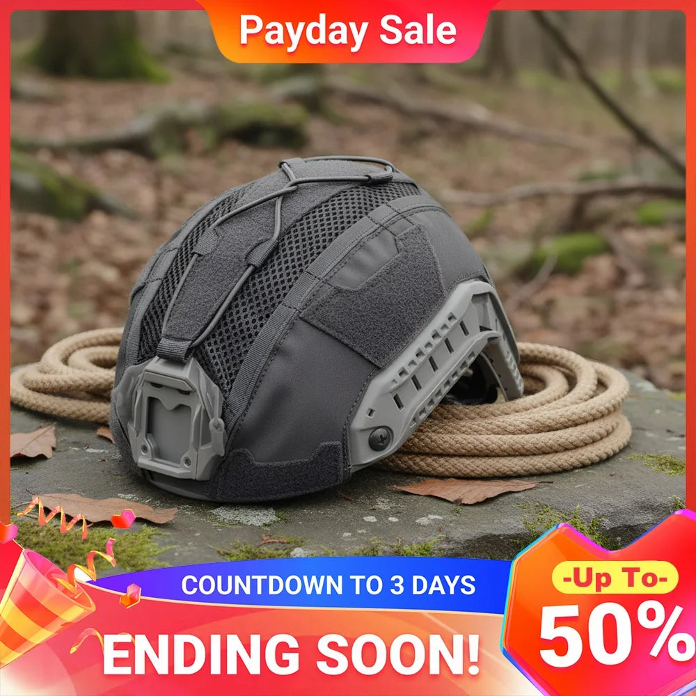 For FAST SF High-Cut Helmet Cover with Elastic Fixed Cord Airsoft Paintball Helmet Cover Breathable Hunting Accessories