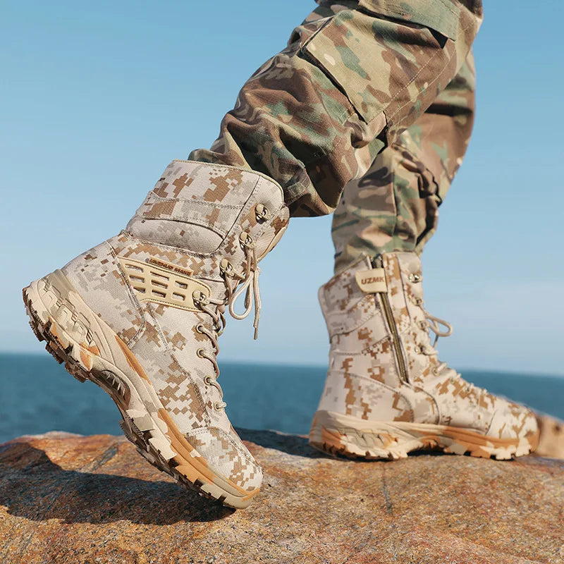 High Quality Men's Outdoor Boots Camouflage Hunting Man Trekking Boot Anti-slip Waterproof Boots Men botas senderismo hombre