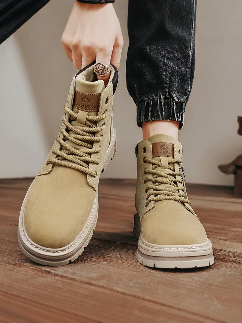 Men's Winter  Boots 2026 New Style British Style Casual Sports Thick Bottom Outdoor Climbing Anti-slip High Help Work S...