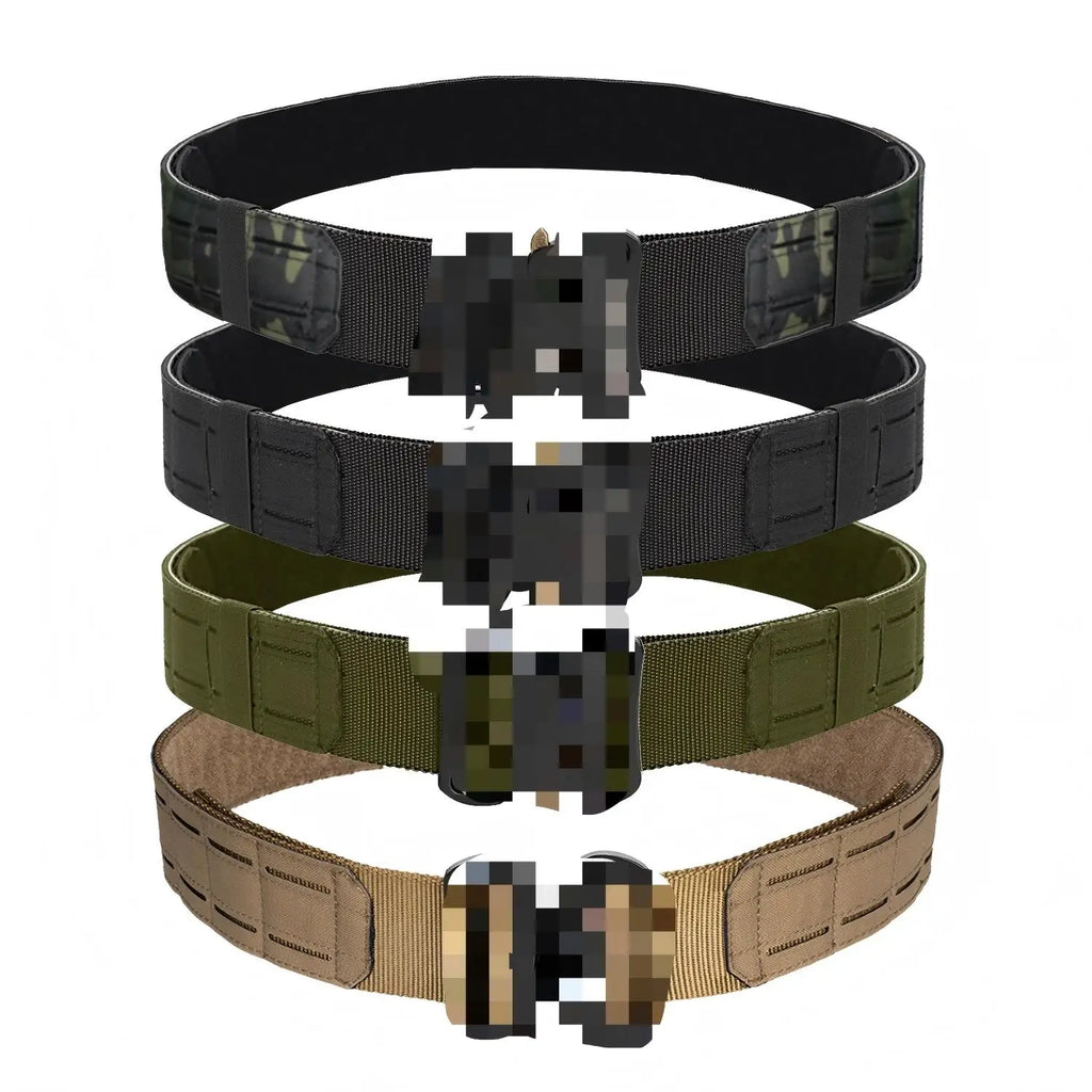 2 Inch Tactical Belt with Molle System Double Layer Metal Buckle Quick Battle Fighter Combat Belt for Military And Outdoor Use