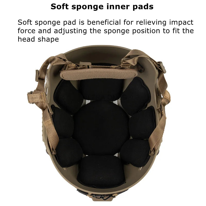 FAST Airsoft Helmet Vent Hole Design NVG Bracket ARC Side Rail Tactical Wargame Paintball Outdoor Hunting Helmets with Patches